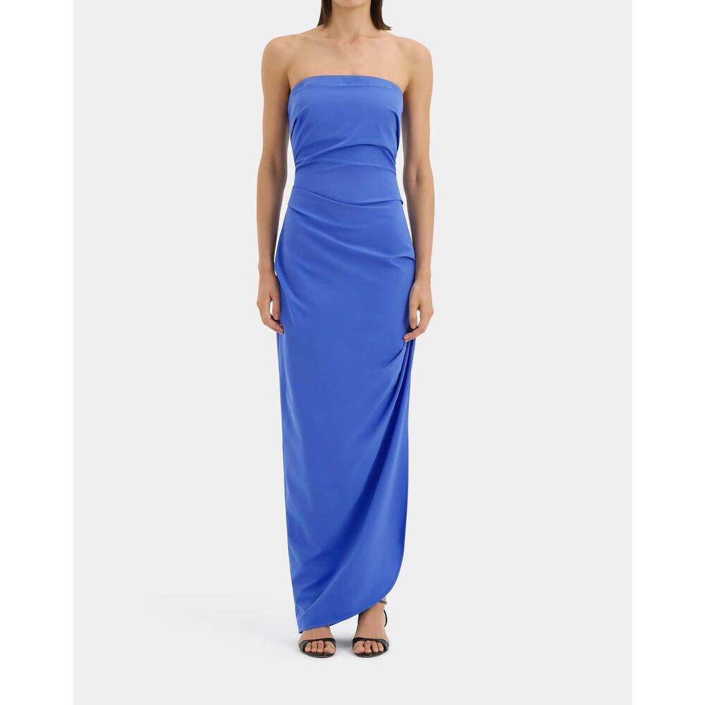 NEW SIR. sol strapless gown in cobalt